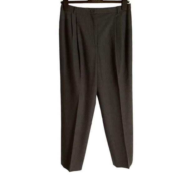 Carlisle Pants Trousers Pleated Wool Blend Grey Zip Button Closure Belt Loops 14 - Picture 1 of 11